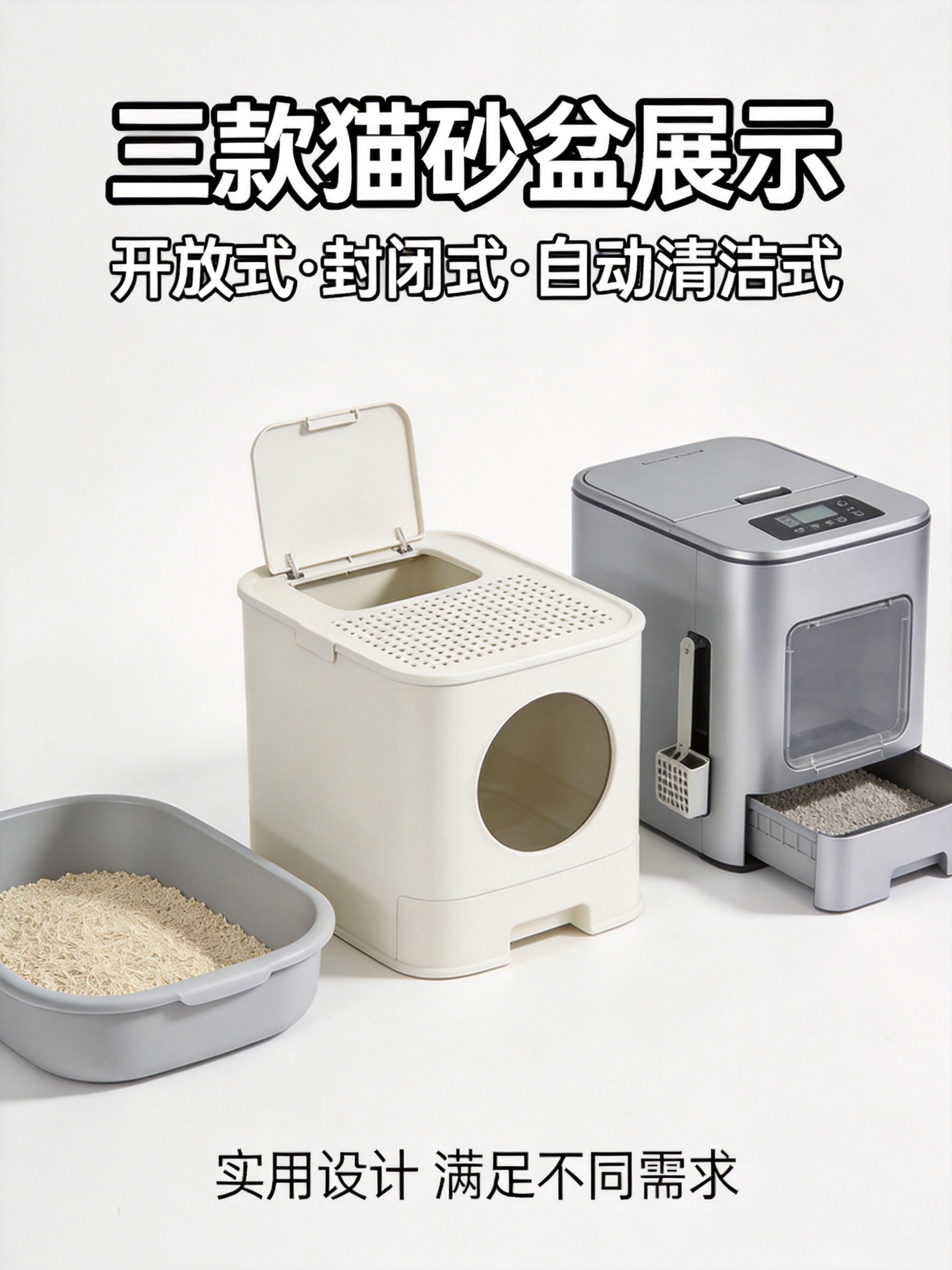 Different types of cat litter boxes