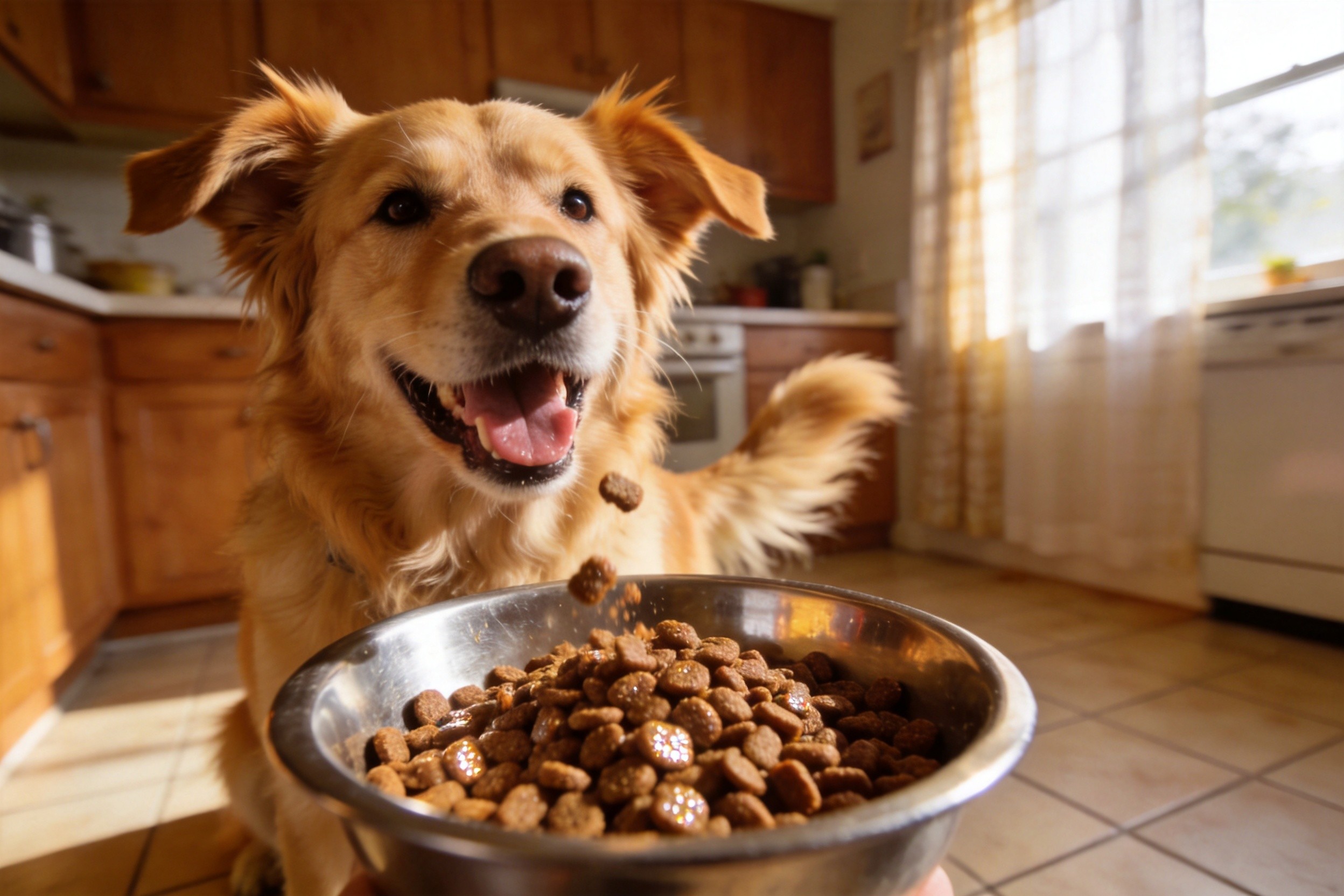 Dog Eating Premium Food