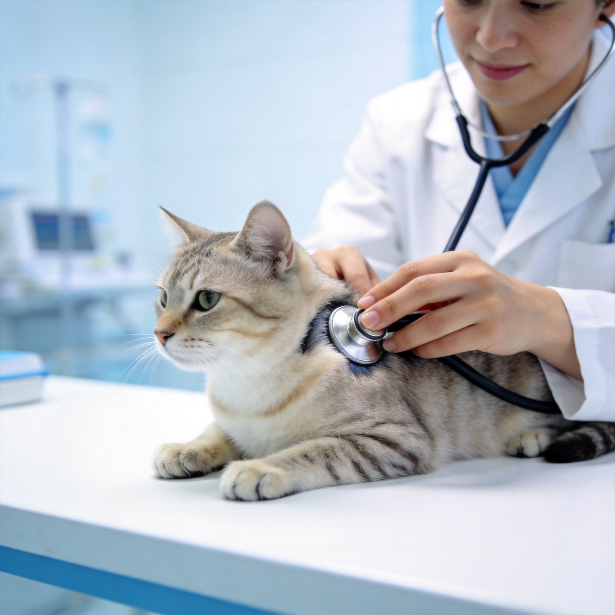 Vet Examining Cat