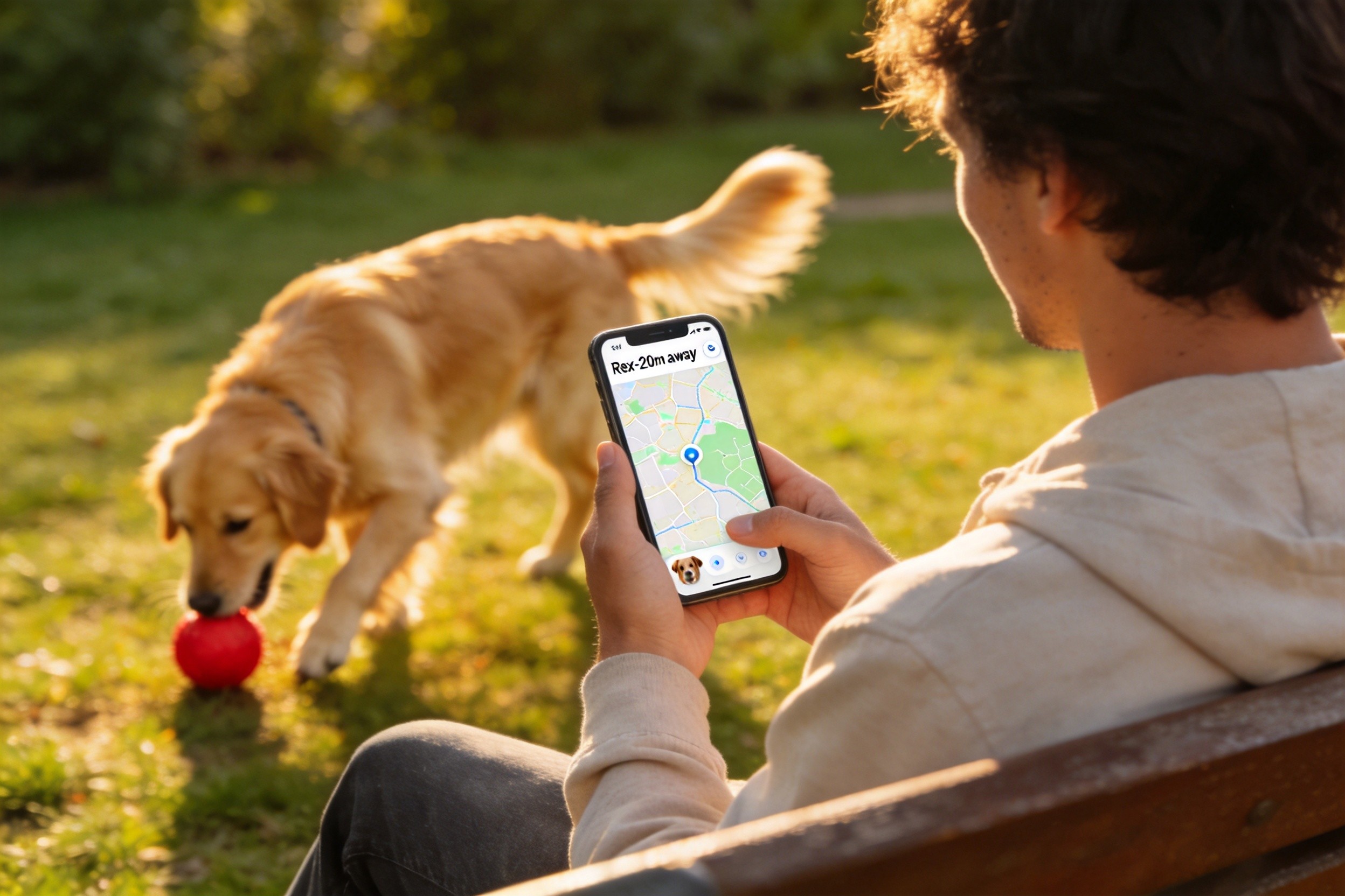 Person checking GPS tracking app on phone